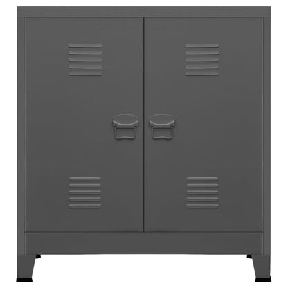 Opbergkast Industrieel 90X40X100 Cm Staal Antracietkleurig