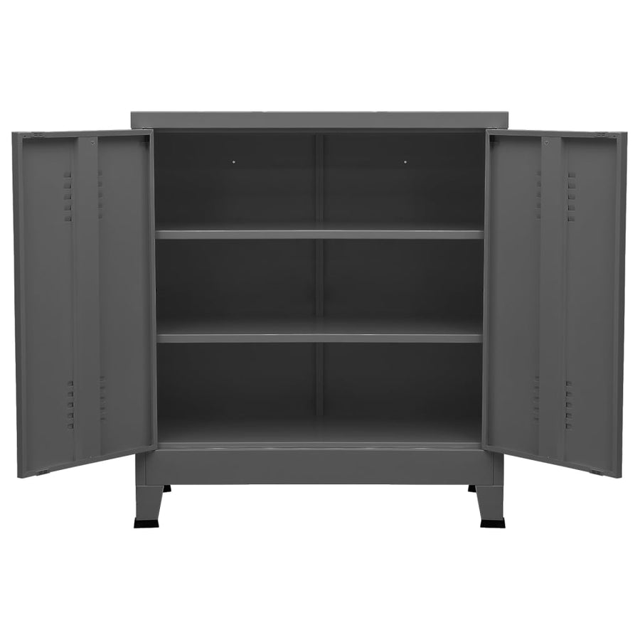 Opbergkast Industrieel 90X40X100 Cm Staal Antracietkleurig