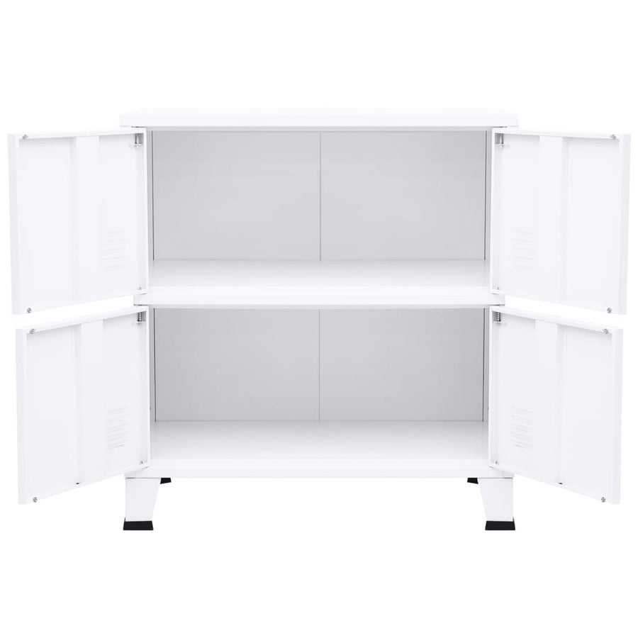 Opbergkast Industrieel 75X40X80 Cm Staal Wit