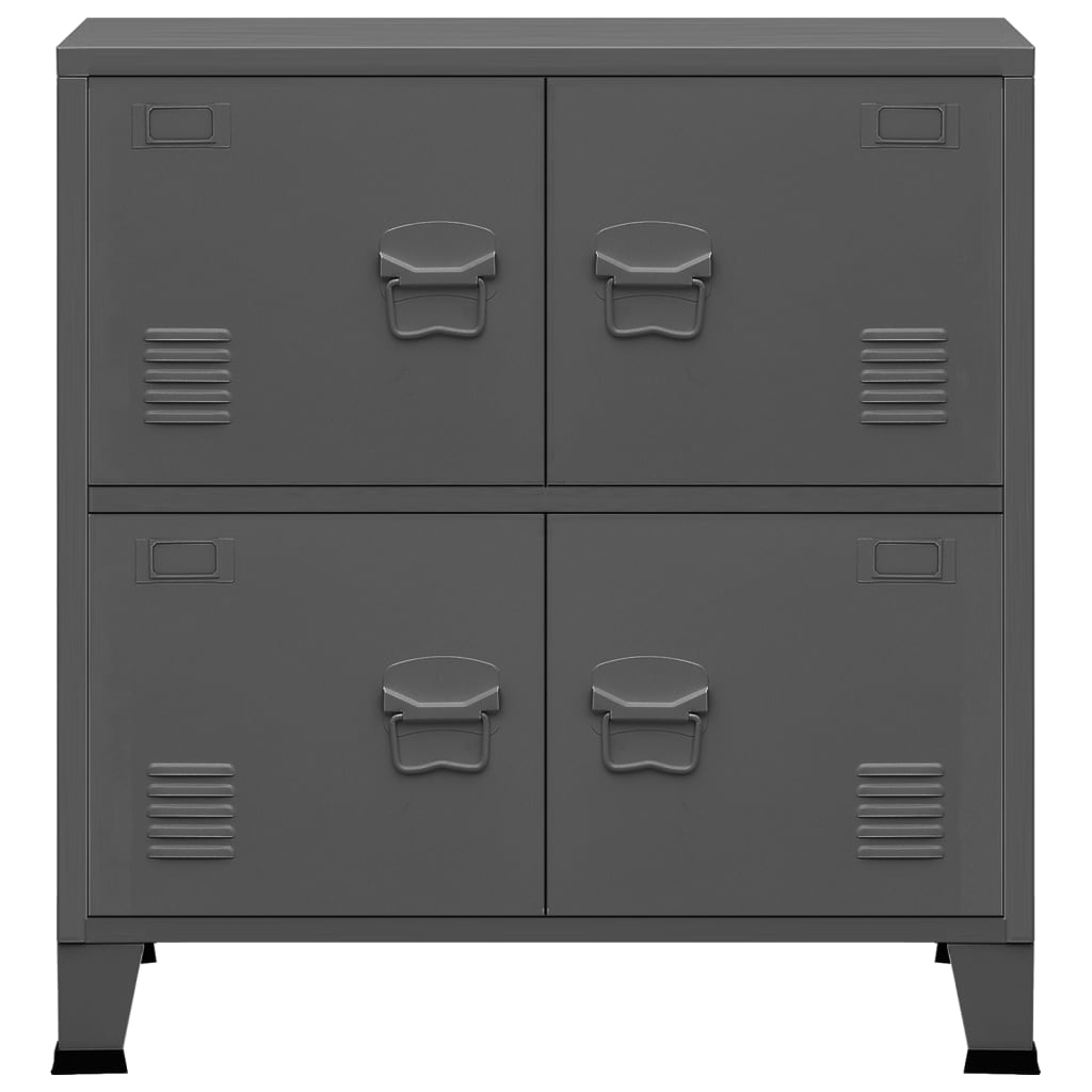 Opbergkast Industrieel 75X40X80 Cm Staal Antracietkleurig