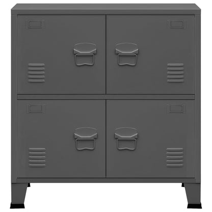Opbergkast Industrieel 75X40X80 Cm Staal Antracietkleurig