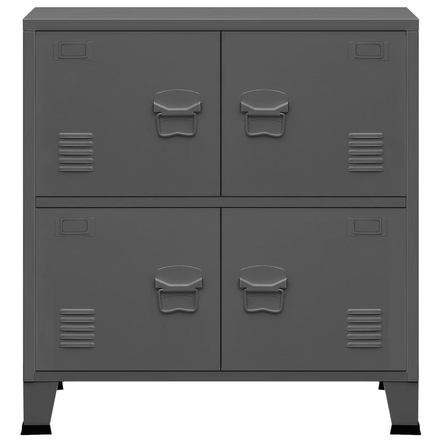 Opbergkast Industrieel 75X40X80 Cm Staal Antracietkleurig