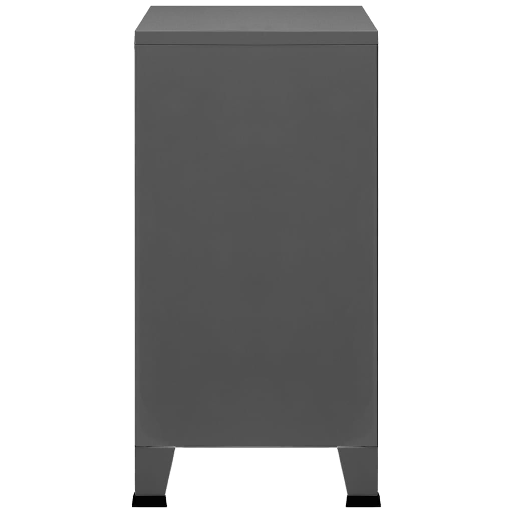 Opbergkast Industrieel 75X40X80 Cm Staal Antracietkleurig