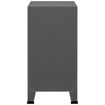 Opbergkast Industrieel 75X40X80 Cm Staal Antracietkleurig