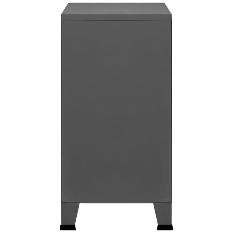 Opbergkast Industrieel 75X40X80 Cm Staal Antracietkleurig