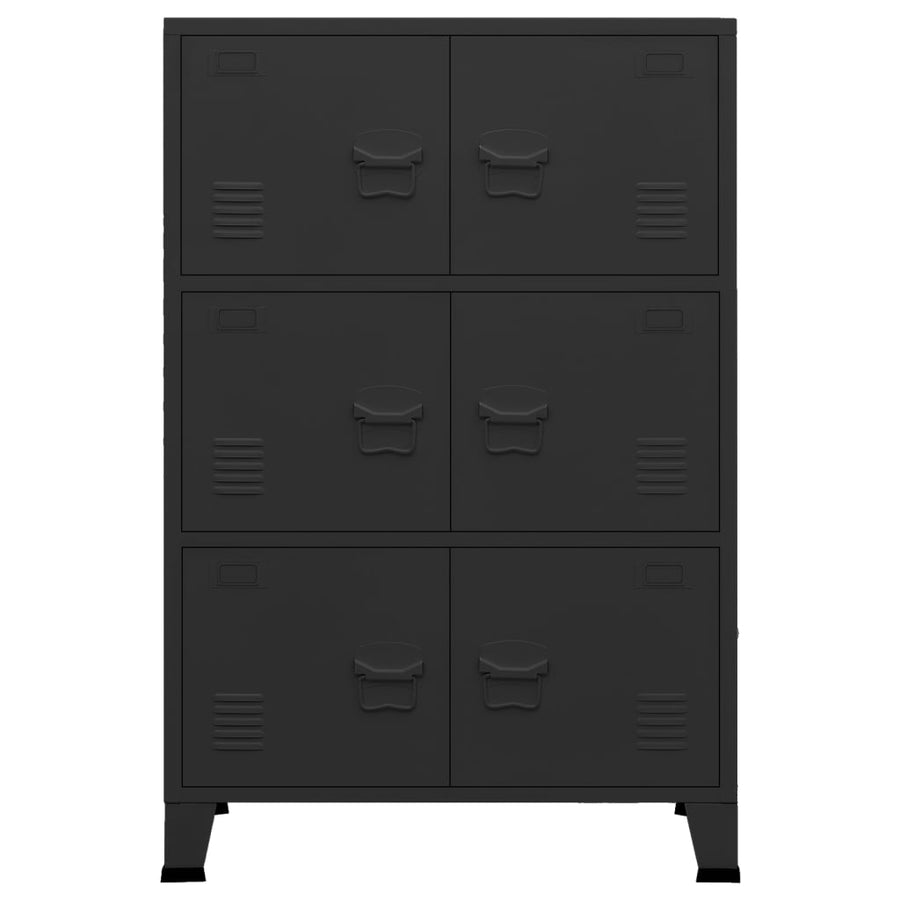 Opbergkast Industrieel 75X40X120 Cm Metaal Zwart
