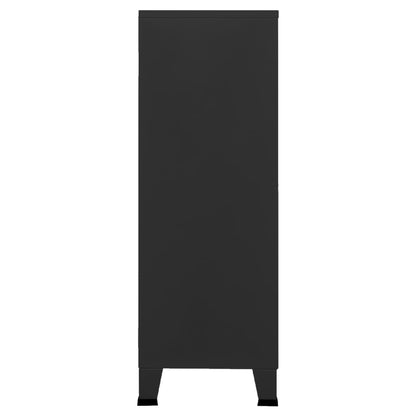 Opbergkast Industrieel 75X40X120 Cm Metaal Zwart