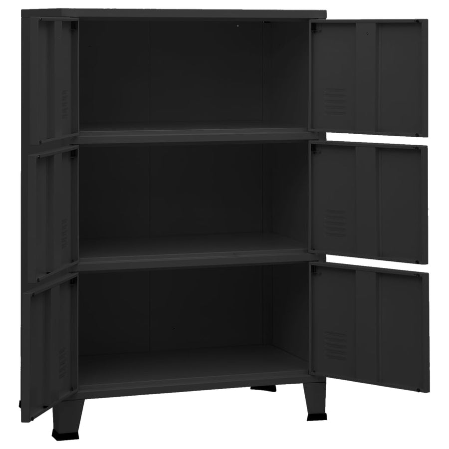 Opbergkast Industrieel 75X40X120 Cm Metaal Zwart