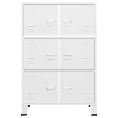 Opbergkast Industrieel 75X40X115 Cm Metaal Wit