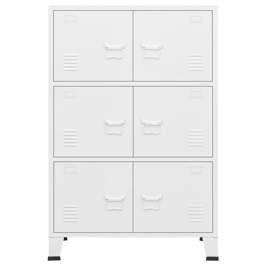 Opbergkast Industrieel 75X40X115 Cm Metaal Wit