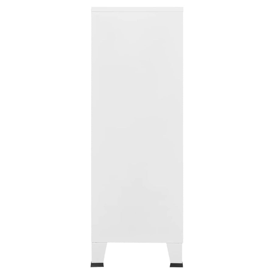 Opbergkast Industrieel 75X40X115 Cm Metaal Wit