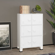 Opbergkast 75x40x115 cm metaal wit