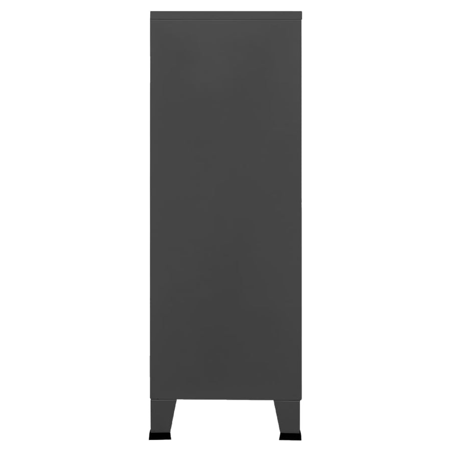 Opbergkast Industrieel 70X40X115 Cm Metaal Antracietkleurig