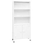Boekenkast staal 80x32x180 cm wit
