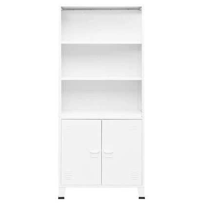 Boekenkast Industrieel 80X32X180 Cm Staal Wit
