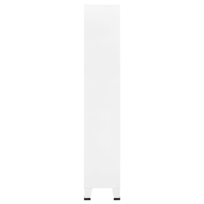 Boekenkast Industrieel 80X32X180 Cm Staal Wit