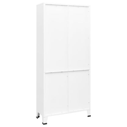 Boekenkast Industrieel 80X32X180 Cm Staal Wit