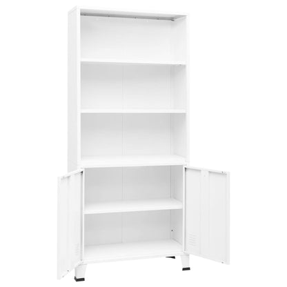 Boekenkast Industrieel 80X32X180 Cm Staal Wit