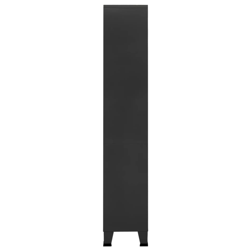 Boekenkast industrieel 80x32x180 cm staal antracietkleurig