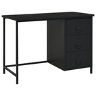 Bureau Industrieel Met Lades 105X52X75 Cm Staal Zwart