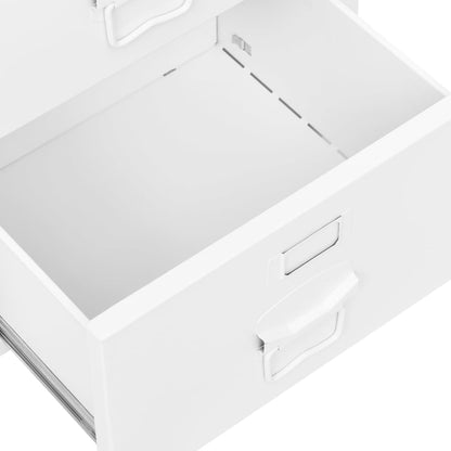 Bureau Industrieel Met Lades 105X52X75 Cm Staal Wit