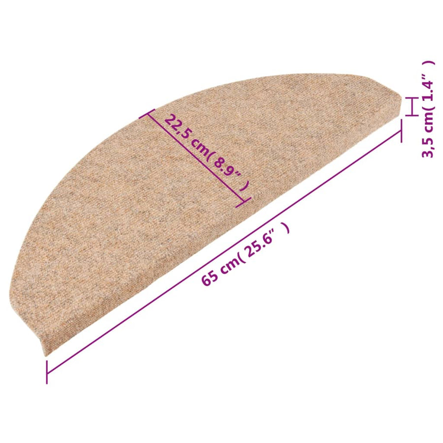 Trapmatten Zelfklevend 65X22,5X3,5 Cm 15 Beige Halfrond (65 x 22,5 cm)