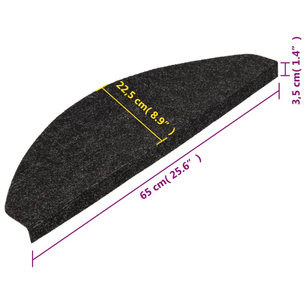 Trapmatten Zelfklevend 65X22,5X3,5 Cm 15 Antraciet Halfrond (65 x 22,5 cm)