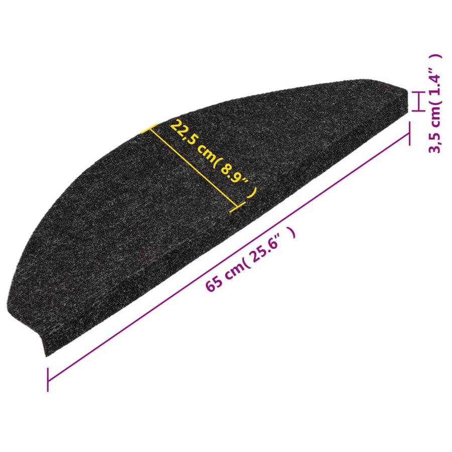 Trapmatten Zelfklevend 65X22,5X3,5 Cm 15 Antraciet Halfrond (65 x 22,5 cm)