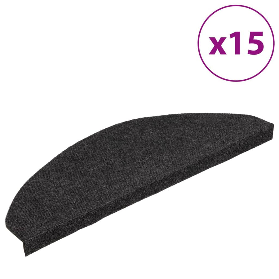 Trapmatten Zelfklevend 65X22,5X3,5 Cm 15 Zwart Halfrond (65 x 22,5 cm)