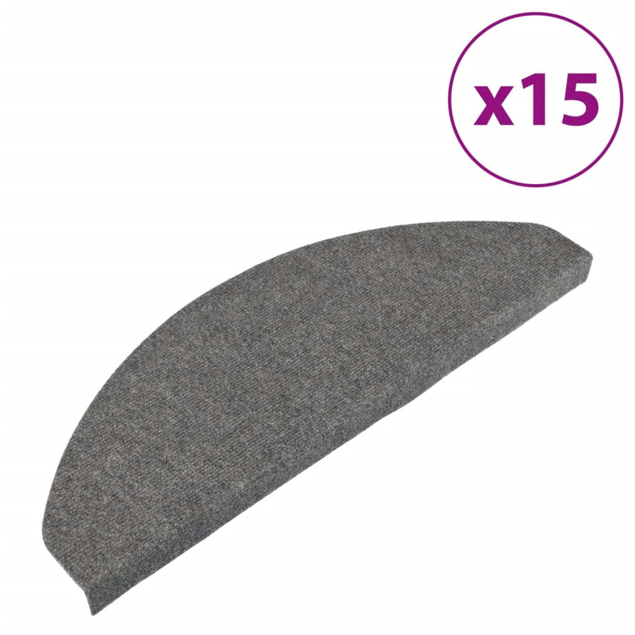 Trapmatten Zelfklevend 65X22,5X3,5 Cm 15 Grijs Halfrond (65 x 22,5 cm)