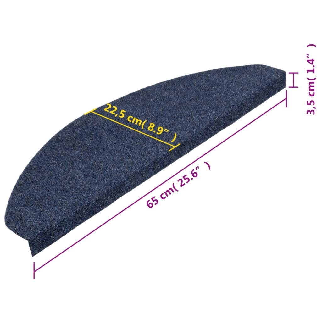 Trapmatten Zelfklevend 65X22,5X3,5 Cm 15 Blauw Halfrond (65 x 22,5 cm)