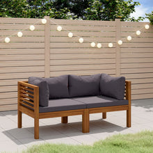 Tuinbank 2-Zits Met Kussen Massief Acaciahout Donkergrijs Tweezitsbank