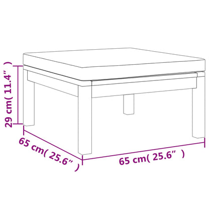 8-Delige Loungeset Met Kussens Massief Acaciahout Donkergrijs 2x hoek + 4x midden + voetensteun + Tafel