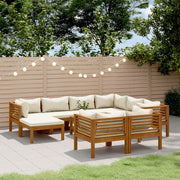 Loungeset massief acaciahout crème 10-delig