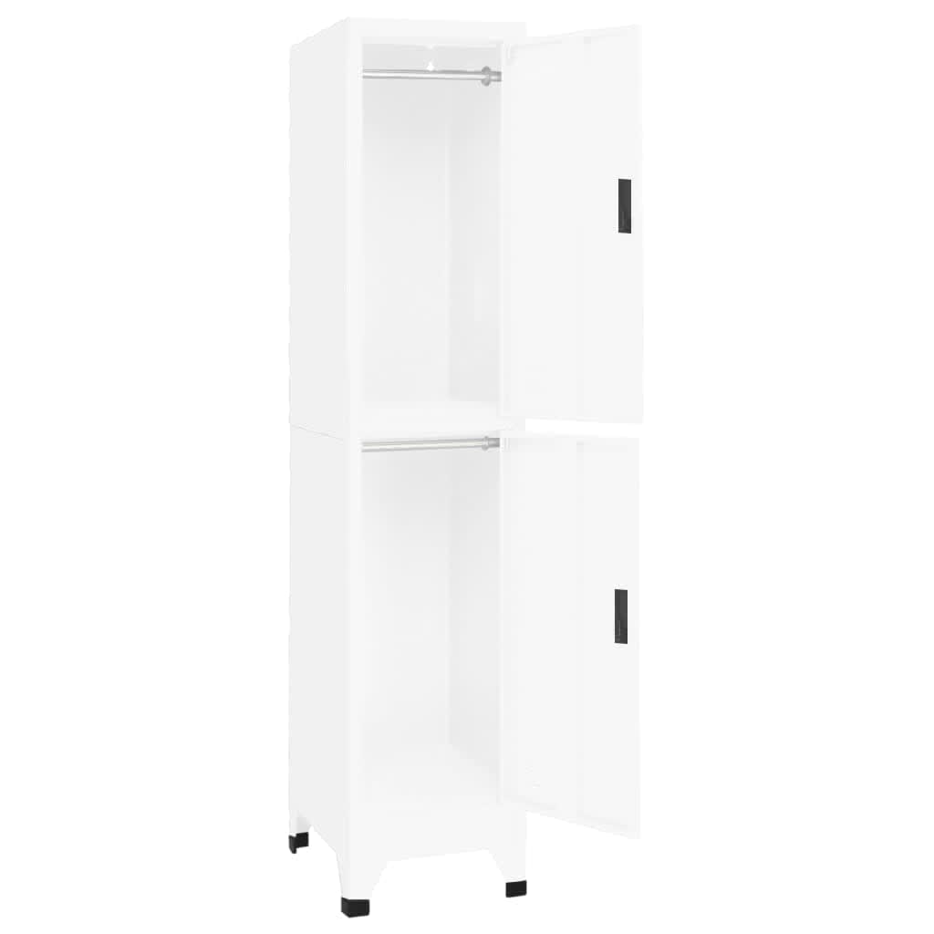 Lockerkast 38x45x180 cm staal wit