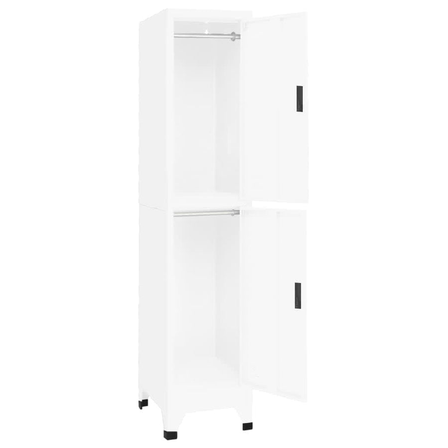 Lockerkast 38x45x180 cm staal wit
