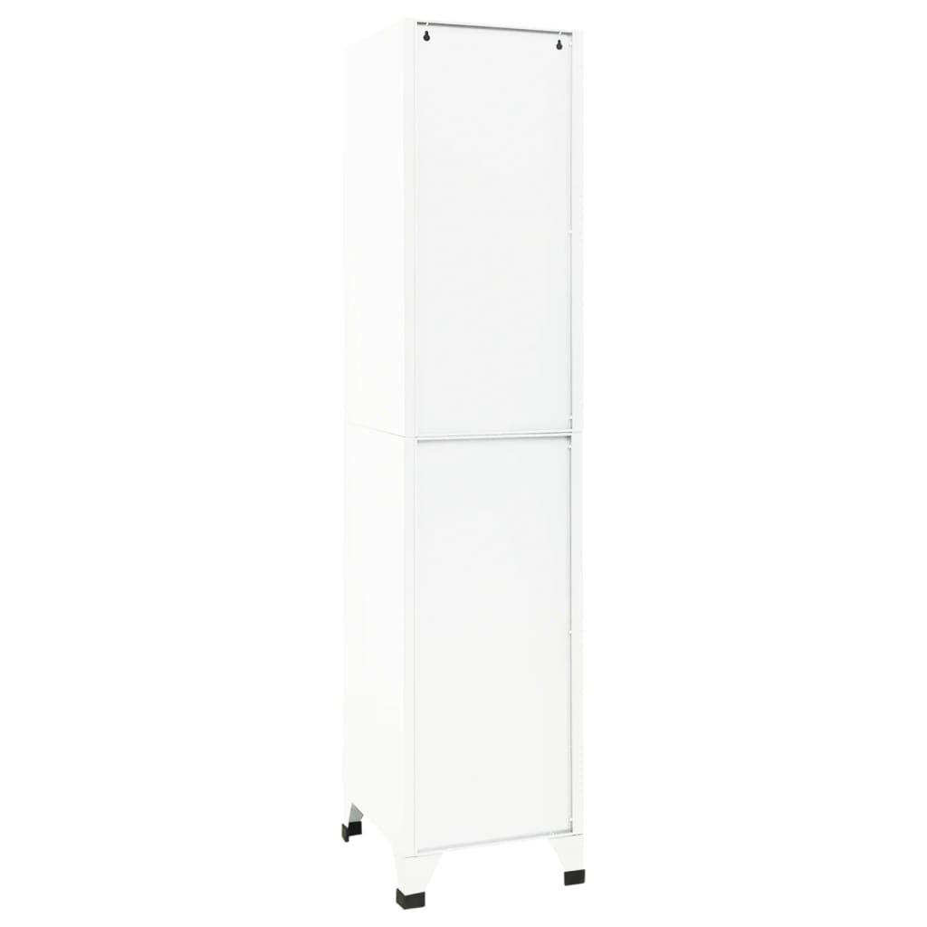 Lockerkast 38x45x180 cm staal wit