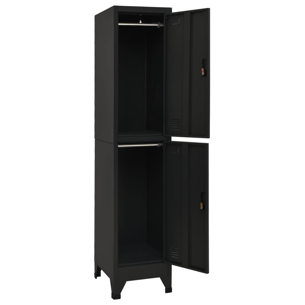 Lockerkast 38X45X180 Cm Staal Zwart