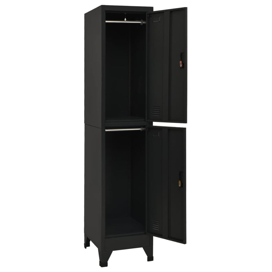 Lockerkast 38X45X180 Cm Staal Zwart