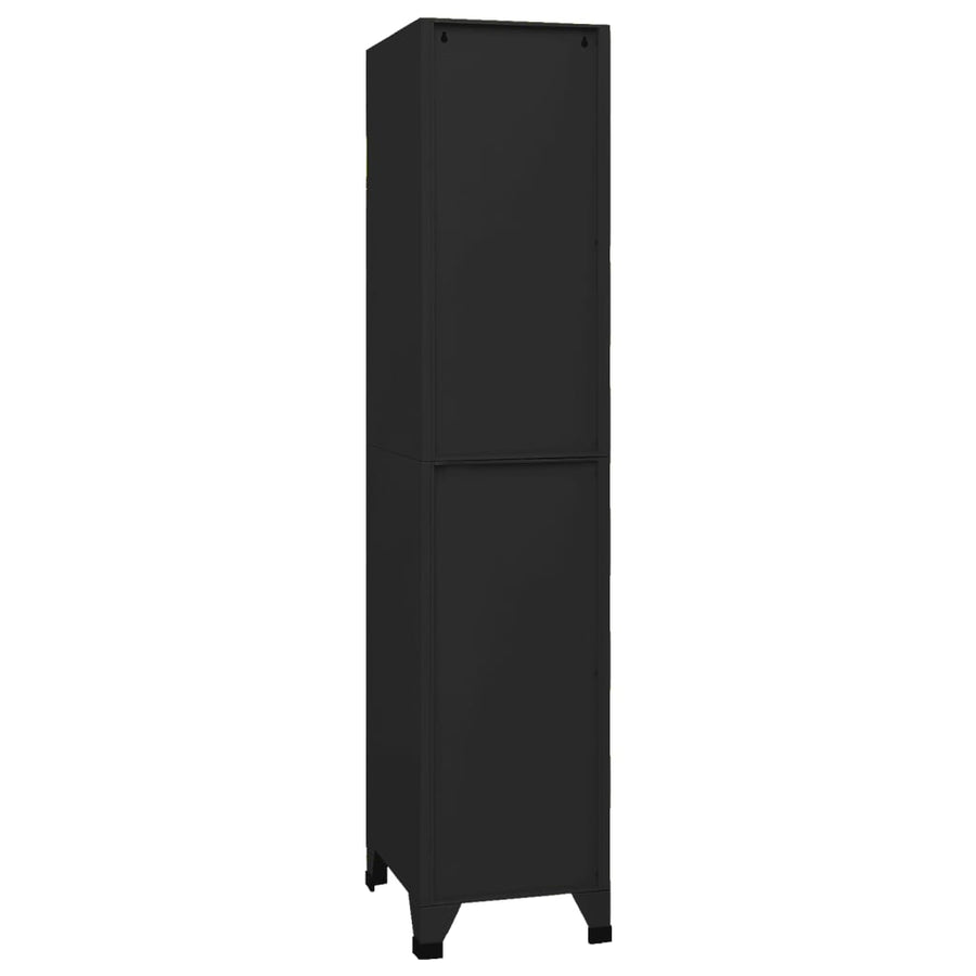 Lockerkast 38x45x180 cm staal zwart Zwart