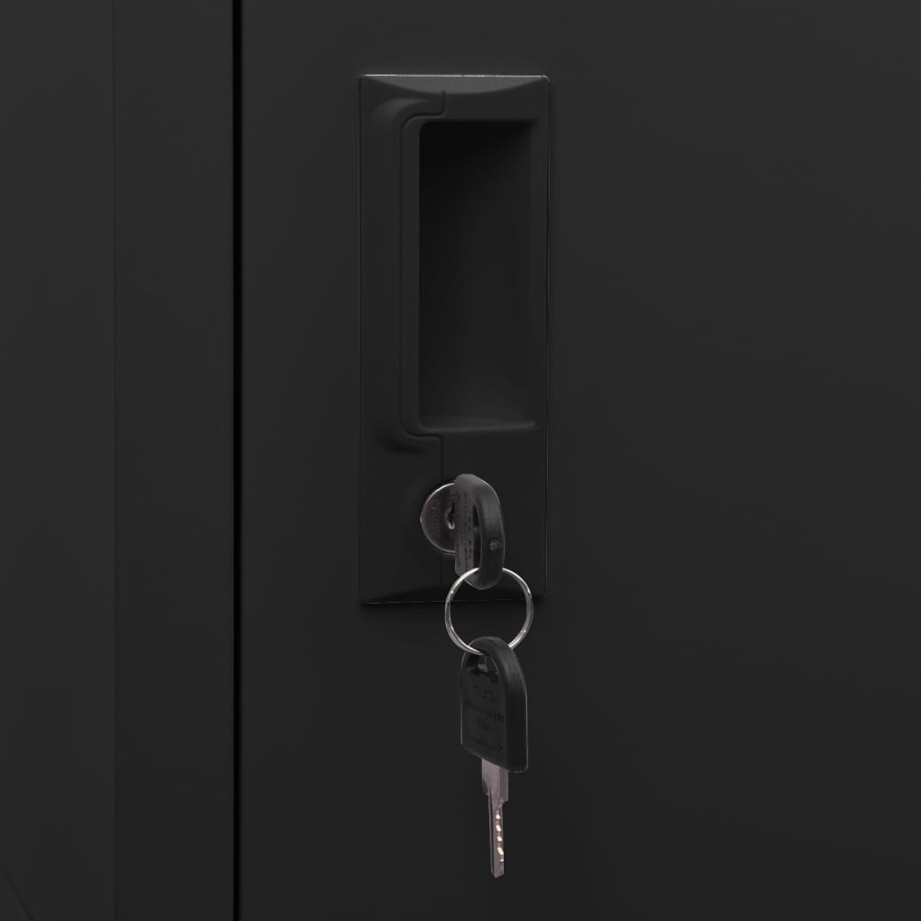 Lockerkast 38x45x180 cm staal zwart Zwart