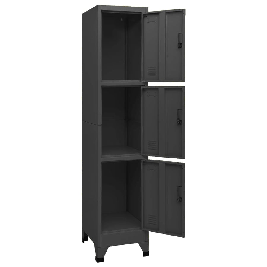 Lockerkast 38x45x180 cm staal antracietkleurig Antraciet