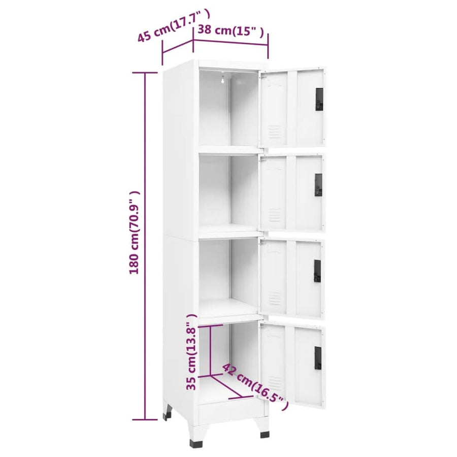Lockerkast 38X45X180 Cm Staal Wit