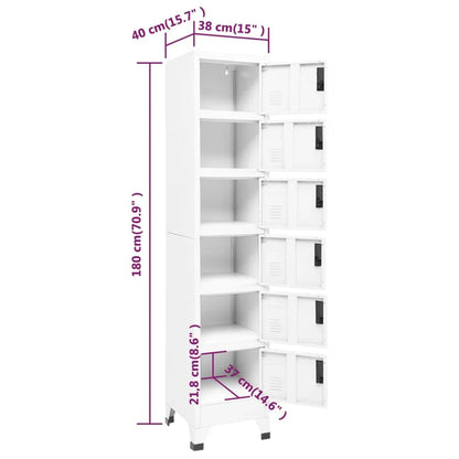Lockerkast 38X40X180 Cm Staal Wit