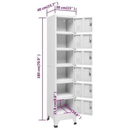 Lockerkast 38X40X180 Cm Staal Lichtgrijs