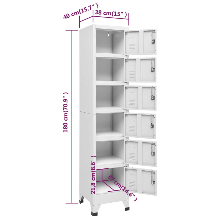 Lockerkast 38X40X180 Cm Staal Lichtgrijs