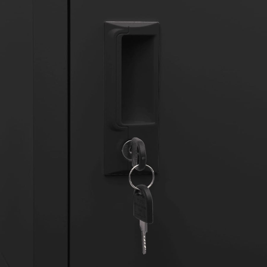 Lockerkast 38X40X180 Cm Staal Zwart