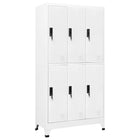 Lockerkast 90X45X80 Cm Staal Wit Met 6 lockers