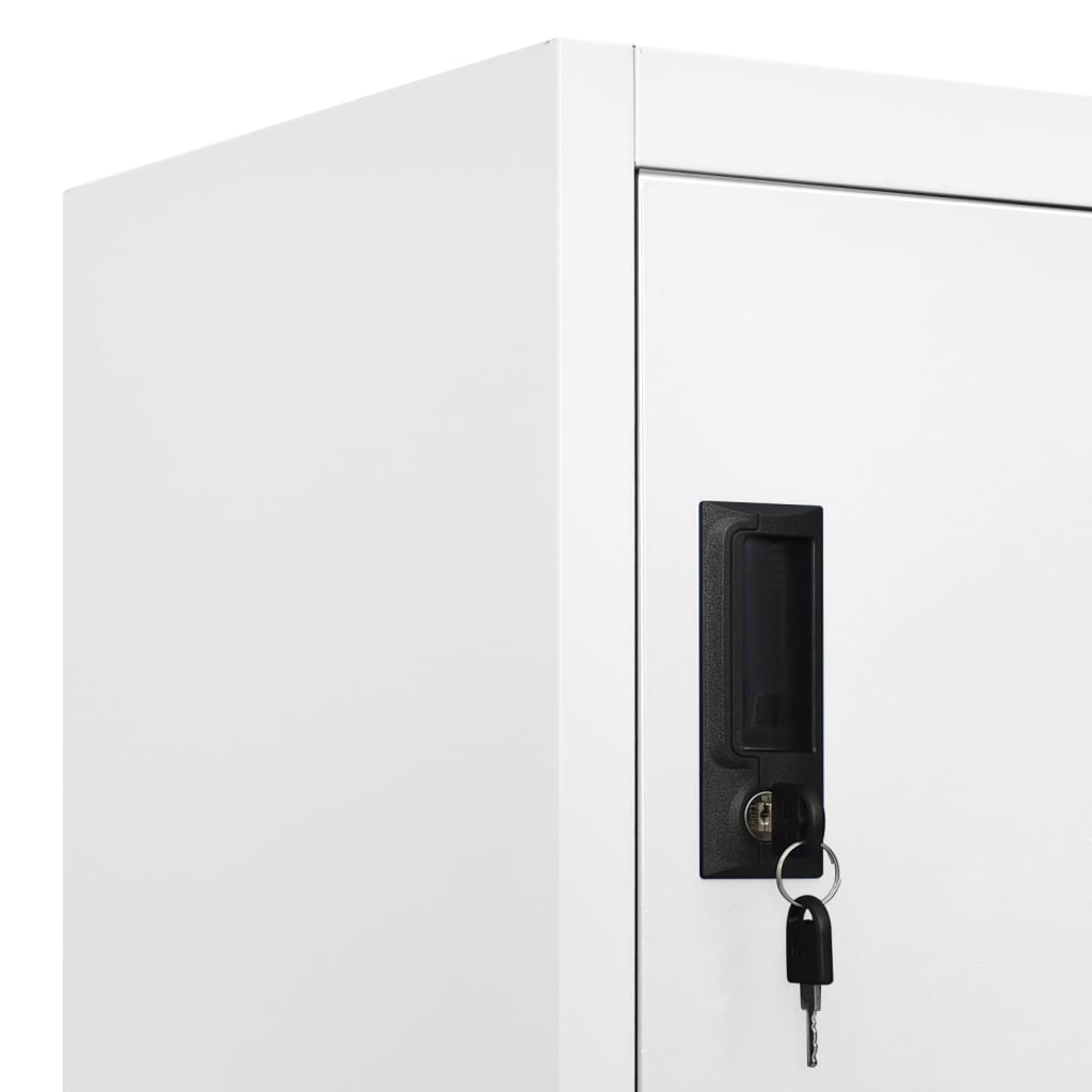 Lockerkast 90X45X80 Cm Staal Wit Met 6 lockers