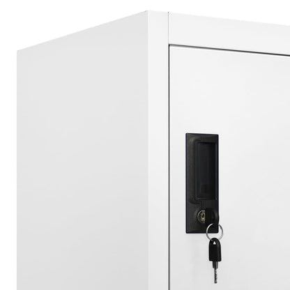 Lockerkast 90X45X80 Cm Staal Wit Met 6 lockers